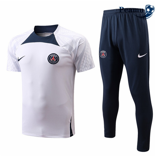 Camisola Futebol Kit Entrainement foot Paris PSG + Pantalon Branco 2022-2023 pt228505