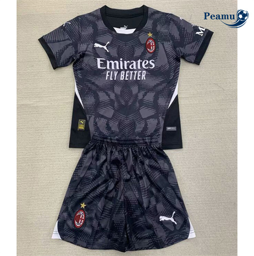 Criar Camisola Futebol AC Milan Crianças Equipamento Goleiro preto 2024-2025