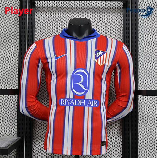 Nouveau Camisola Futebol Atletico Madrid Player Version Principal Equipamento Manga Comprida 2024-2025