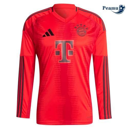 Novo Camisola Futebol Bayern de Munique Principal Equipamento Manga Comprida 2024-2025