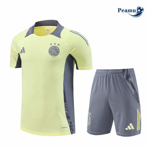 Novo Camisola Kit Equipamento Training Ajax + Calções luz amarela 2024-2025