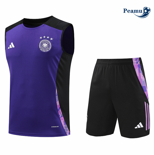 Novo Camisola Kit Equipamento Training Alemanha Colete + Calções roxo 2024-2025