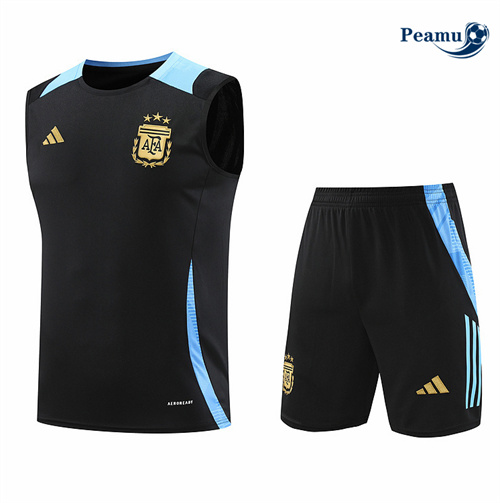 Criar Camisola Kit Equipamento Training Argentina Colete + Calções preto 2024-2025