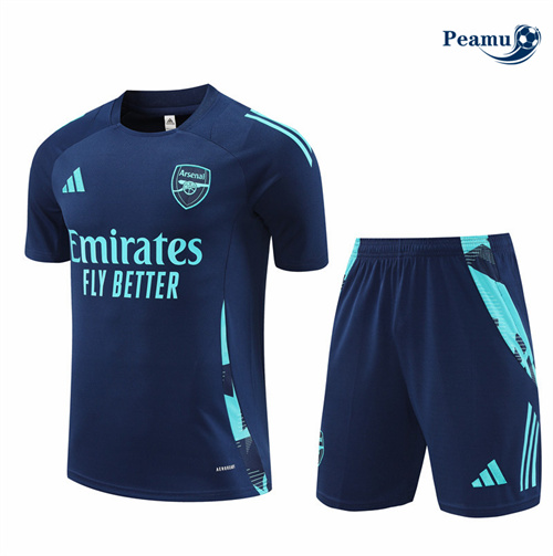 Nouveau Camisola Kit Equipamento Training Arsenal + Calções azul real 2024-2025