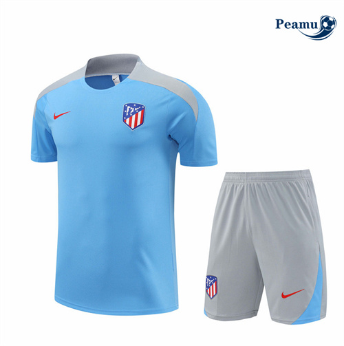 Comprar Camisola Kit Equipamento Training Atletico Madrid + Calções azul claro 2024-2025