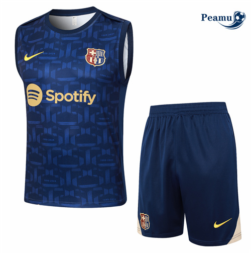 Loja Camisola Kit Equipamento Training Barcelona Colete + Calções azul real 2024-2025