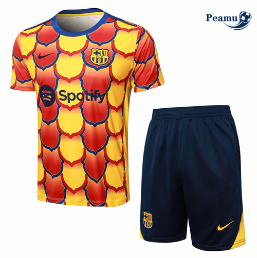 Comprar Camisola Kit Equipamento Training Barcelona + Calções Amarelo 2024-2025