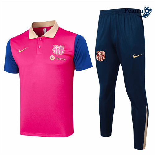 Novos Camisola Kit Equipamento Training Barcelona polo + Pantalon Rosa 2024-2025