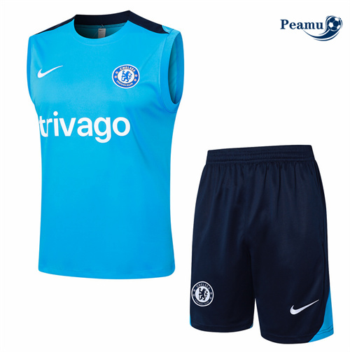 Vender Camisola Kit Equipamento Training Chelsea Colete + Calções azul 2024-2025