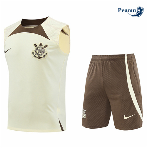 Criar Camisola Kit Equipamento Training Corinthians Colete + Calções Branco 2024-2025