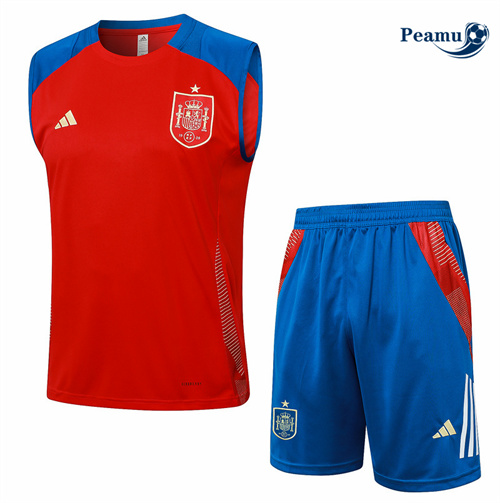 Loja Camisola Kit Equipamento Training Espanha Colete + Calções Vermelho 2024-2025