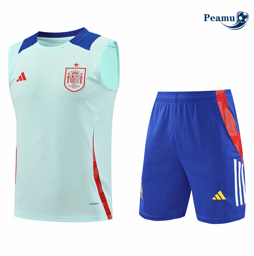 Oferta Camisola Kit Equipamento Training Espanha Colete + Calções azul claro 2024-2025