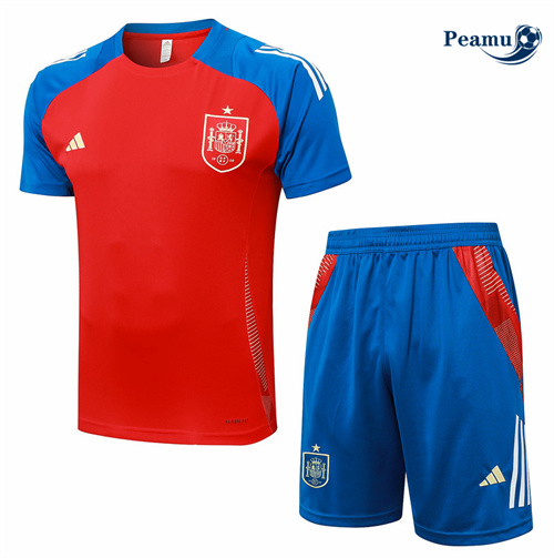 Novo Camisola Kit Equipamento Training Espanha + Calções Vermelho 2024-2025