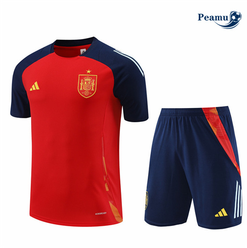 Comprar Camisola Kit Equipamento Training Espanha + Calções Vermelho 2024-2025