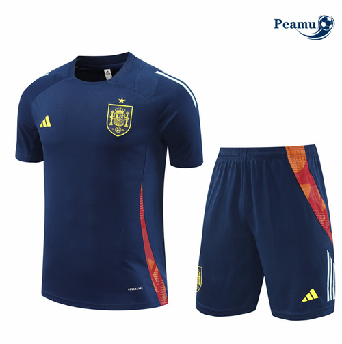 Novos Camisola Kit Equipamento Training Espanha + Calções azul real 2024-2025