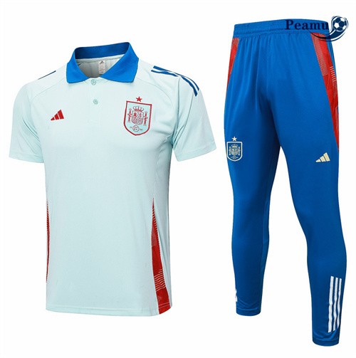 Oferta Camisola Kit Equipamento Training Espanha polo + Pantalon azul claro 2024-2025