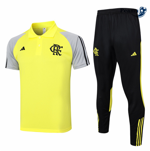 Loja Camisola Kit Equipamento Training Flamengo polo + Pantalon Amarelo 2024-2025