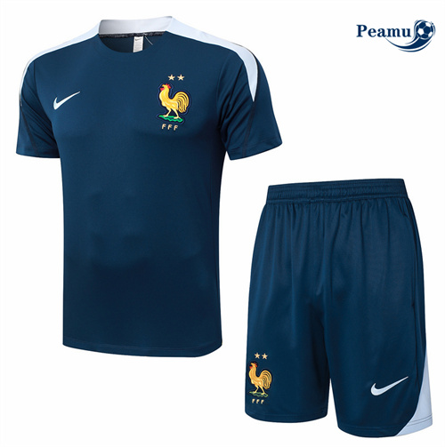 Oferta Camisola Kit Equipamento Training França + Calções azul real 2024-2025