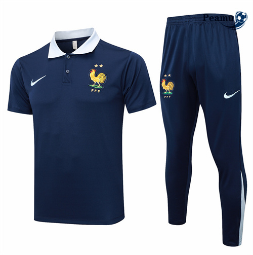 Novos Camisola Kit Equipamento Training França polo + Pantalon azul real 2024-2025