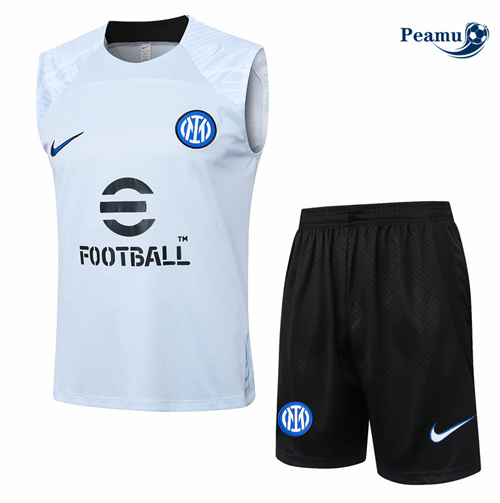 Loja Camisola Kit Equipamento Training Inter Milan Colete + Calções azul claro 2024-2025