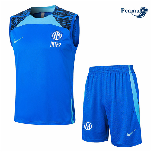 Oferta Camisola Kit Equipamento Training Inter Milan Colete + Calções cielo azul 2024-2025