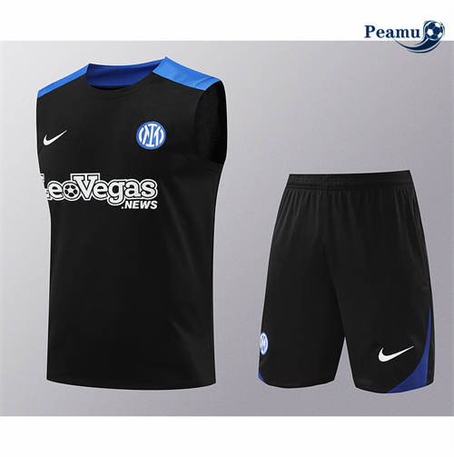 Comprar Camisola Kit Equipamento Training Inter Milan Colete + Calções preto 2024-2025