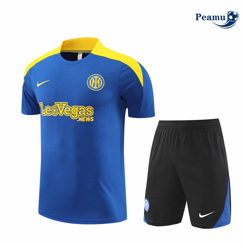 Novos Camisola Kit Equipamento Training Inter Milan + Calções azul 2024-2025