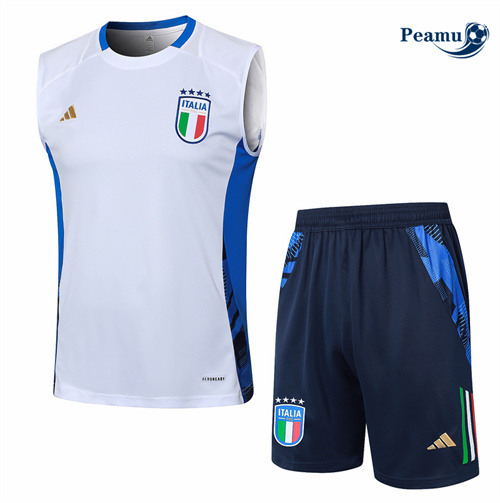 Loja Camisola Kit Equipamento Training Italia Colete + Calções Branco 2024-2025