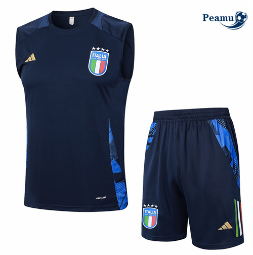 Oferta Camisola Kit Equipamento Training Italia Colete + Calções azul real 2024-2025