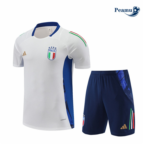 Novo Camisola Kit Equipamento Training Italia + Calções Branco 2024-2025