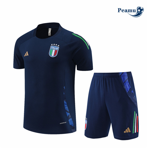 Nouveau Camisola Kit Equipamento Training Italia + Calções azul real 2024-2025