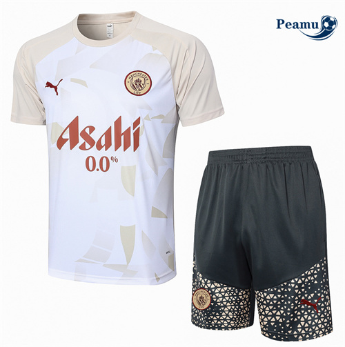 Comprar Camisola Kit Equipamento Training Manchester City + Calções cor creme 2024-2025