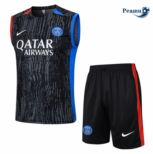 Criar Camisola Kit Equipamento Training PSG Colete + Calções preto 2024-2025