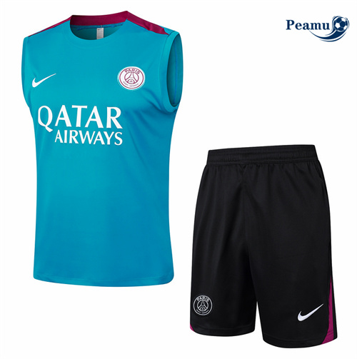 Loja Camisola Kit Equipamento Training PSG Colete + Calções azul 2024-2025