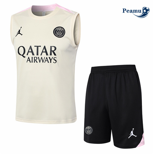 Oferta Camisola Kit Equipamento Training PSG Colete + Calções damasco 2024-2025