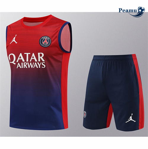 Comprar Camisola Kit Equipamento Training PSG Colete + Calções Vermelho 2024-2025