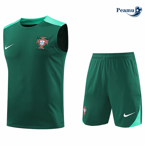 Criar Camisola Kit Equipamento Training Portugal Colete + Calções verde 2024-2025