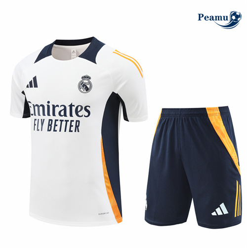 Loja Camisola Kit Equipamento Training Real Madrid + Calções Branco 2024-2025