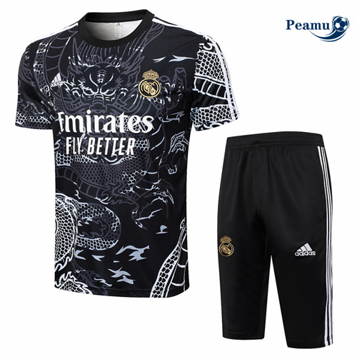 Nouveau Camisola Kit Equipamento Training Real Madrid + Calções preto 2024-2025