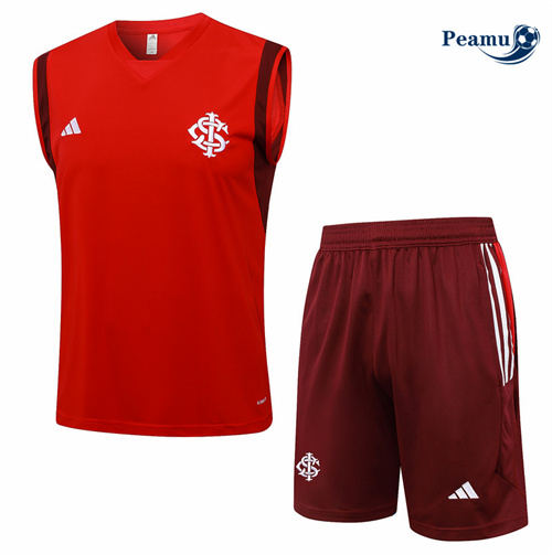 Novo Camisola Kit Equipamento Training SC Internacional Colete + Calções Vermelho 2024-2025