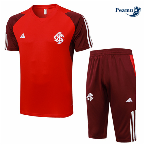 Nouveau Camisola Kit Equipamento Training SC Internacional + Calções Vermelho 2024-2025