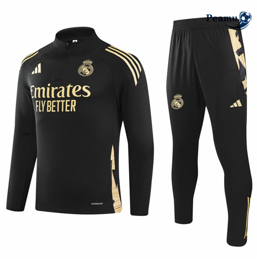 Novos Fato de Treino Real Madrid Criancas preto 2024-2025