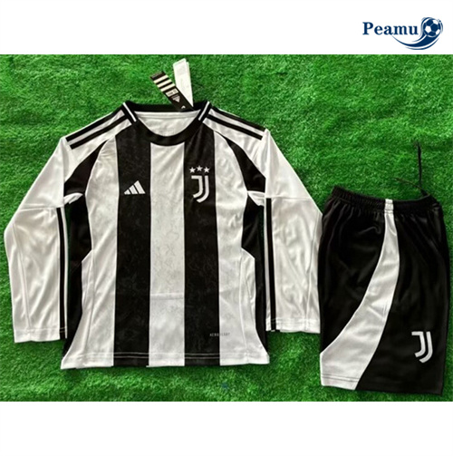 Loja Camisola Futebol Juventus Crianças Principal Equipamento Manga Comprida 2024-2025