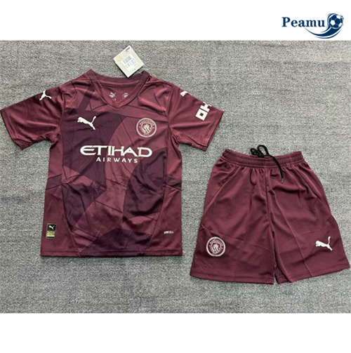 Oferta Camisola Futebol Manchester City Crianças Equipamento Clarete 2024-2025