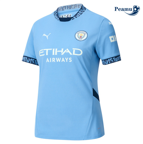 Novos Camisola Futebol Manchester City Mulher Principal Equipamento 2024-2025