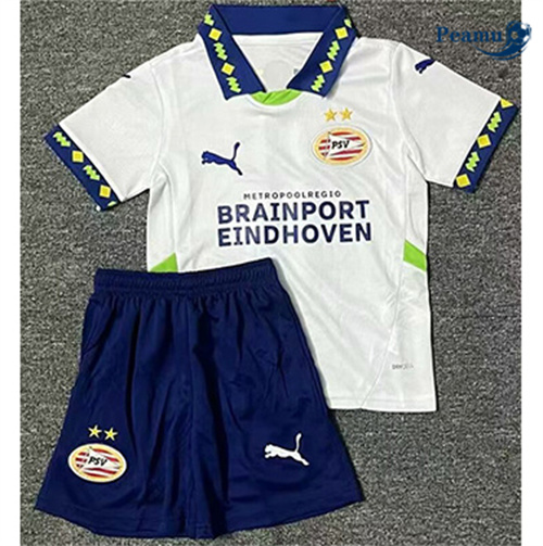 Criar Camisola Futebol PSV Eindhoven Crianças Equipamento Branco 2024-2025