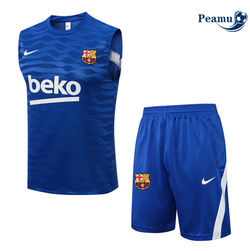 Kit Entrainement foot Debardeur Barcelona + Pantalon Azul S-2XL 2022-2023