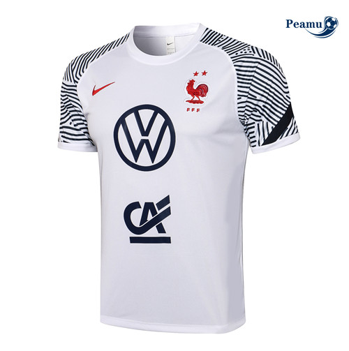 Peamu - Camisola Futebol Training T-Shirts França Branco 2022-2023