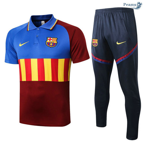 Kit Camisola Entrainement POLO Barcelona + Pantalon Azul/Vermelho/Amarelo 2020-2021