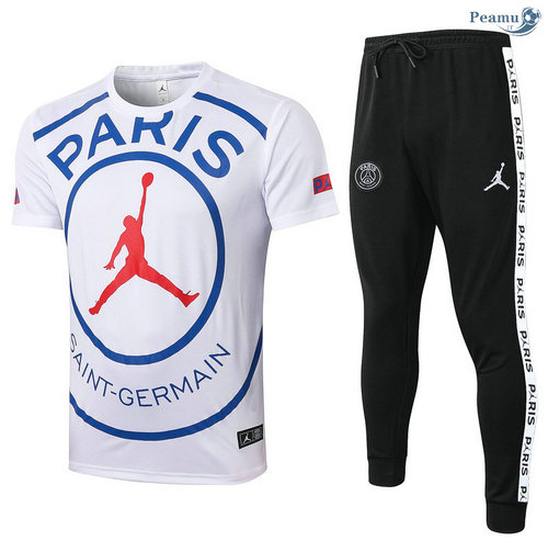 Kit Camisola Entrainement PSG + Pantalon Branco LOGO Jordan 2020-2021